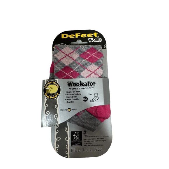 DeFeet Woolie Womens 8.5-11.5 Merino Wool Socks Argyle - Picture 1 of 3